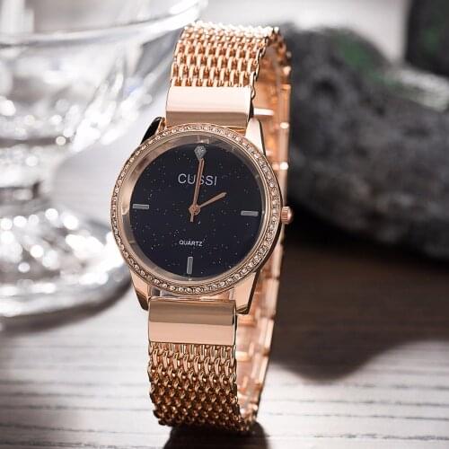 CUSSI Top Brand Luxury Women Bracelet Watches Rhinestone Ladies Dress Watches Fashion Quartz Wristwatches relogio feminino Gift