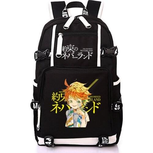 The Promised Neverland Satchel Laptop Rucksack Knapsack Teenager Travel Gift Printing Student School Shoulder Bag Backpack