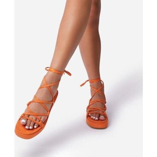 Women 2021 New Summer Casual Sandals Slippers Female Cross-tied Platform Flip Flops Ladies Soft Height Increasing Slides