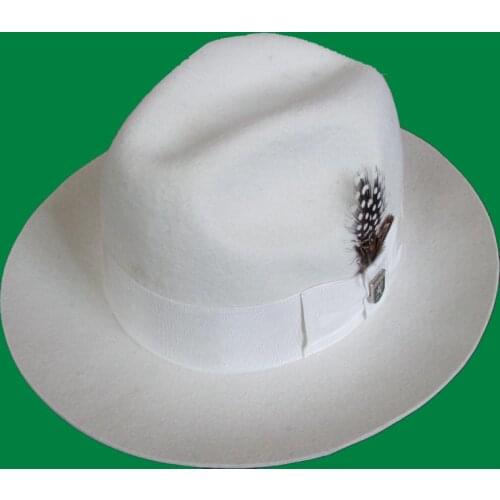 White Wool Fedora Hat Fedoras