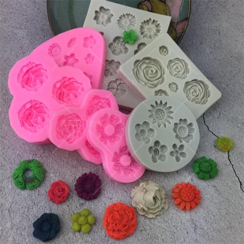 Flower Silicone Mold Fondant Cake Decorating Tools Cupcake Jelly Candy Chocolate Decoration Baking Tools