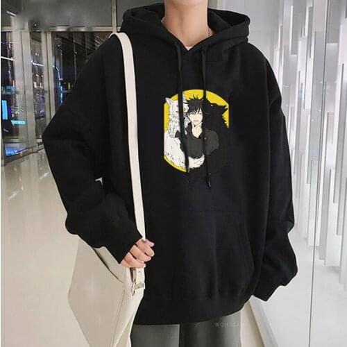 Funny Japan Anime Fushiguro Megumi Jujutsu Kaisen Hoodies Harajuku Cartoon Graphic Casual Winter Oversized Sweatshirts For Women