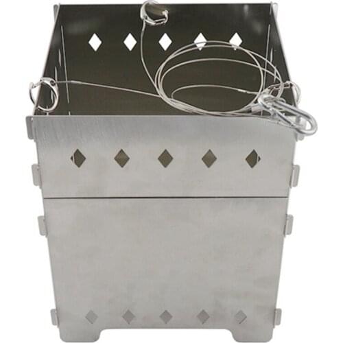Outdoor Multi-Function Stainless Steel Wood Stove Camping Incinerator Hanging Stove Picnic BBQ Grill Camping Stove