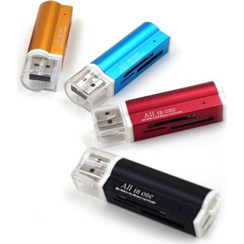 USB 2.0 4-in-1 Multi OTG Memory Card Reader For SD/TF Android Computer 4 Colors High Speed Extension Headers Multi-Slot Dropship