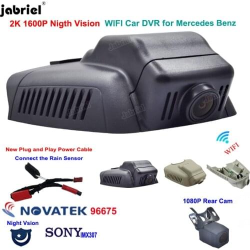 2K Dash Cam 1600P Night Vision Wifi Car Dvr Driving Recorder EDR for Mercedes Benz C Class w203 w204 E Class w211 w212 GLK X204