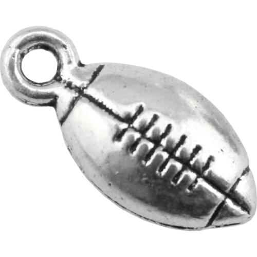WYSIWYG 30pcs 15x7mm 3 Colors Antique Gold Antique Silver Color Antique Bronze American Football Ball Charm For Jewelry Making