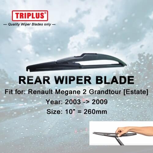 Rear Wiper Blade for Renault Megane 2 Grandtour (2003-2009) 1pc 10" 260mm,Car Rear Windscreen Wipers,for Back Window Windshield