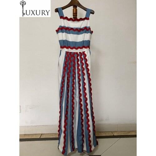 Spring Cotton Long 2020 Summer Style Women Spaghetti Strap Striped Embroidery Sleeveless Casual Party Ladies Maxi Dress