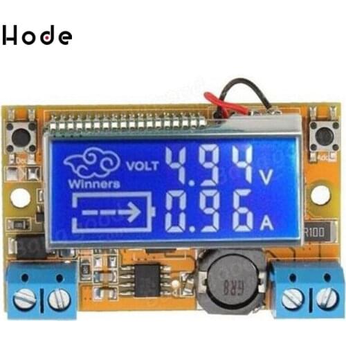 Liquid Crystal Displays DC-DC Buck Converter Power Supply Adjustable Push Button Module with LCD Display 5-23V with Acrylic Case