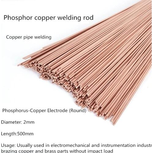 10pcs/lot copper phosphorus electrode Air Conditioner Parts Round electrode For air conditioner Parts welding 2*500mm
