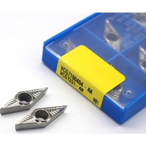 10pcs VCGT160404 AK H01 CGT32.51 Aluminum cutter blade Insert Turning tool Cutting Tool VCGT 160404 Tokarnyy CNC Tools turning