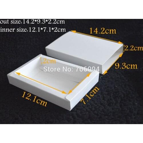 14.2*9.3*2.2CM,60pcs/lot,Cosmetic white paper card drawer box Blank white handmade gift boxes,Essential oil box,custom box logo