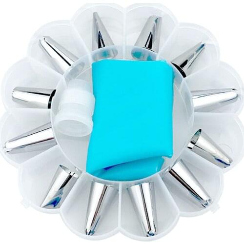 14 Pcs/set Cake Fondant Cream Icing Bag Nozzles Set Chocolate Cupcake Decorating Piping DIY Tool Kit