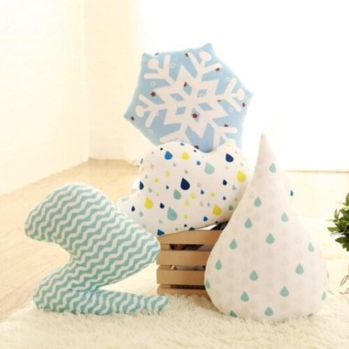 3D Simulation Snow Clouds Drop Pillow Soft Cotton Pillow Children Clouds Pillow Stuffed Cushion Plush Toy Home Decor Gift