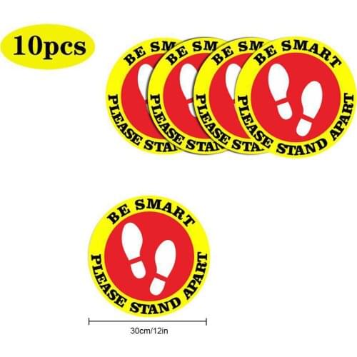5pcs/10pcs Social Distancing Floor Decals For Floor Safety Notice Floor Marker BE SMART PLEASE STAND APART