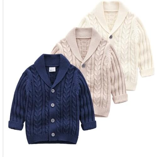 Autumn Winter Kid cardigan coat boy Girls Knitted sweaters candy-colored 100% cotton Baby single-breasted jacket outer wear