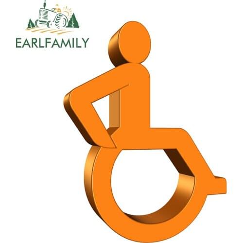 EARLFAMILY 13cm x 9.6cm for Disabled Sign Car Sticker Creativite Sunscreen Waterproof Decal Refrigerator Window Vinyl Decoration
