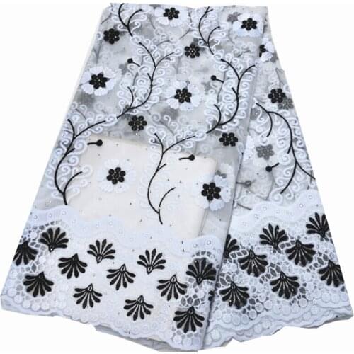 Hot Sale African Lace Fabric 2020 Embroidered lace Nigerian Laces Fabric Nice Flowers Design French Tulle Lace Fabric Wholesale