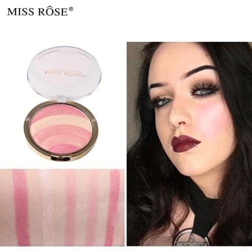 Hot Rainbow Highlights EyeShadow Baking Powder To Modify Blush Eyeshadow Plate Lazy Person Blush Makeup Cosmetic Gift for Women