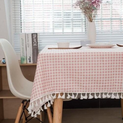 Cotton and linen tablecloth cloth pastoral lattice rectangular cup table cover Japanese-style Nordi manteles mantel nappes