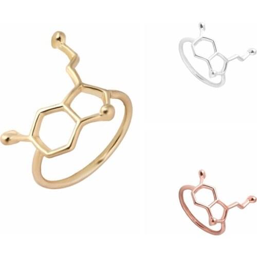 Jisensp Korean New Fashion Arrow Plated Simple Serotonin Molecule Lovely Design for Sweet Girls Birthday Party Gift
