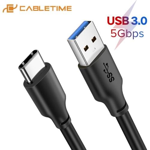 CABLETIME USB Type C Cable 3A USB 3.0 Fast Charge for Samsung S9 Type-C Mobile Phone Charging Wire USB C Cable for Xiaomi C265