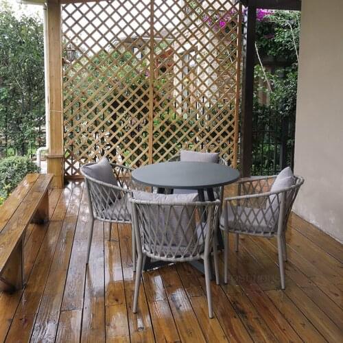 Nordic Webbing Chair Garden Furniture Sets Table and Chair Combination Leisure Chair Patio Balcony Outdoor Wicker Chair Set