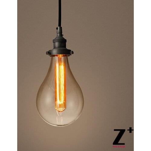 Replica item industrial Diam 12.5cm 1 lights TEARDROP GLASS FILAMENT SINGLE PENDANT iron glass cord free shipping