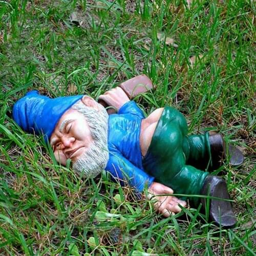 Mini Drunk Gnome Dwarfs Garden Funny Resin Statue DIY For Desk Crafts Garden Decoration Bonsai Ornaments Outdoor Decor Scul W5K2