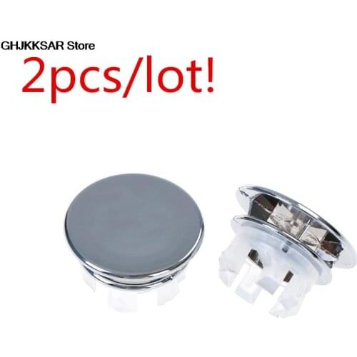 NEW 2pcs/lot Basin Sink Round Overflow Cover Ring Insert Replacement Tidy Chrome Trim Bathroom Accessories