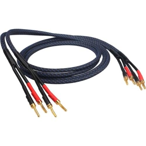 One Pair Oxygen-free copper hifi audio speaker cable center line professional tube amplifier speaker universal connection line