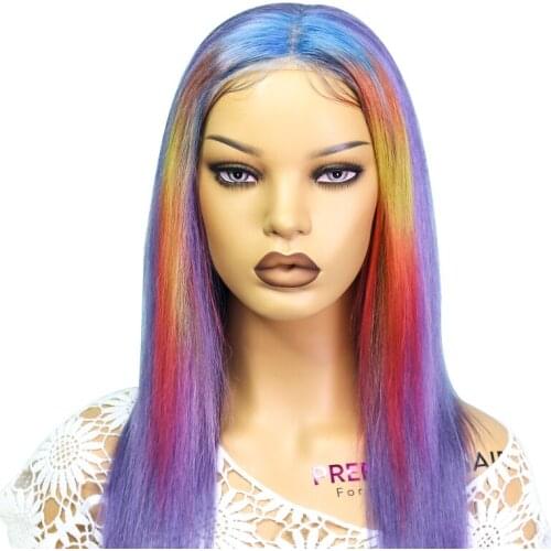 13*4*1 Transparent Lace Front Colored 100% Human Hair Wigs Lace Frontal wigs 130% 150% Density highlight wig human hair
