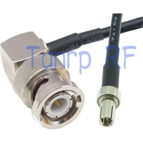 6in BNC male right angle to TS9 male plug RF connector adapter 15CM Pigtail coaxial jumper cable RG174 extension cord
