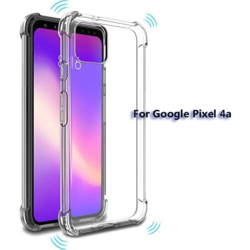 For Google Pixel 4A Clear Silicone TPU Shockproof Crystal Case Cover Protector Back Cases