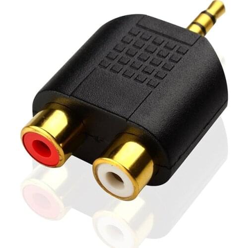 3.5mm Jack Stereo Male To 2 RCA Plug Female Adapter M/F Y Splitter RCA Audio Adapter Connector 3.5mm Audio Cable 5pcs/lot