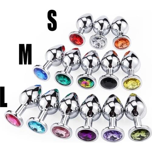 S/M/LAnal Beads Crystal Jewelry Round Butt Plug Stimulator Sex Toys Dildo Stainless Steel Anal Plug For Gay Couple anal plug