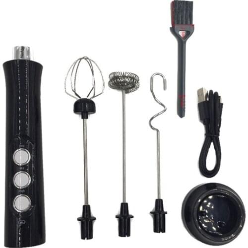 Handheld Electric Milk Frother With 3 Separate Speed,Durable Stainless Steel Whisk For Making Lattes Coffee&Cappuccinos