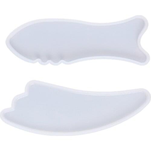 Fish Bone Shape Gua Sha Board Epoxy Resin Mold Body Massager Board Silicone Mold