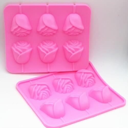 Silicone mold rose shape handmade lollipop mold DIY tools