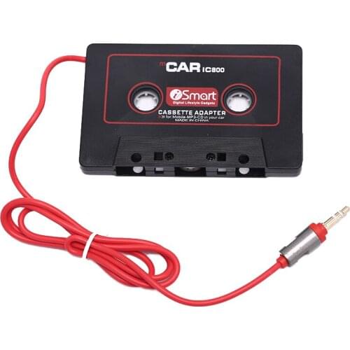 Universal 110cm Audio Tape Adapter 3.5mm Jack Plug Black Car Stereo Audio Cassette Adapter For IPod Phone MP3 CD Player