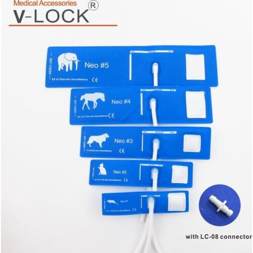 Veterinary blood pressure cuff tpu film medical single hose cuff with connector LC-08