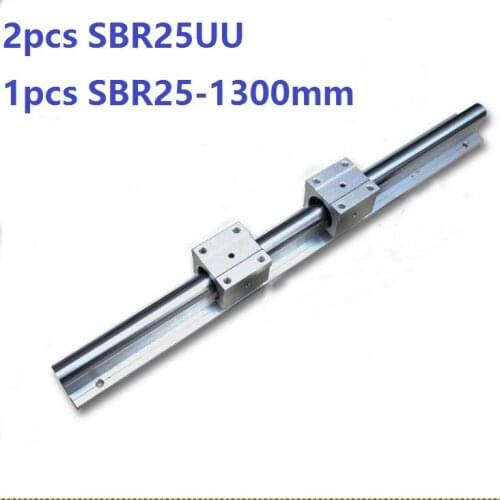 1pcs SBR25 - 1300mm linear guide support rail + 2pcs SBR25UU linear bearing blocks cnc router
