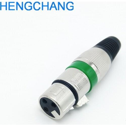 10PCS 3 Pin XLR Female 3 Pole XLR Socket Plug Microphone Connector Green color