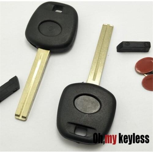 20pcs/lot uncut key shell for lexus toyota transponder chip key case fob