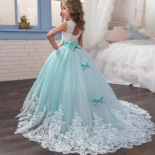 2019 Carnival Costumes Flower Girls Bridesmaid Dress Party Wedding Dress For Girls Kids Long Clothing Princess Dress 10 12 Years