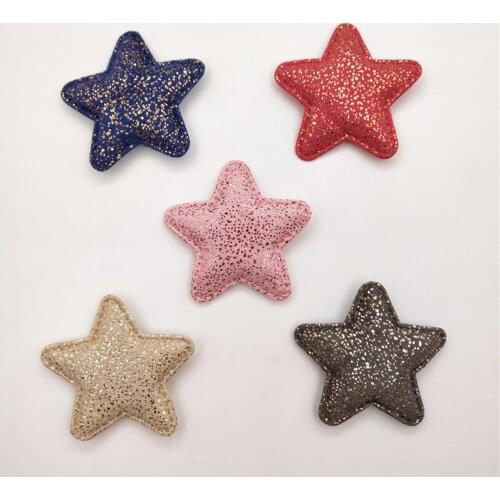 30pcs/lot 5cm Star Padded Appliques for Children Headwear Hair clip Accessories and Garment Accessories
