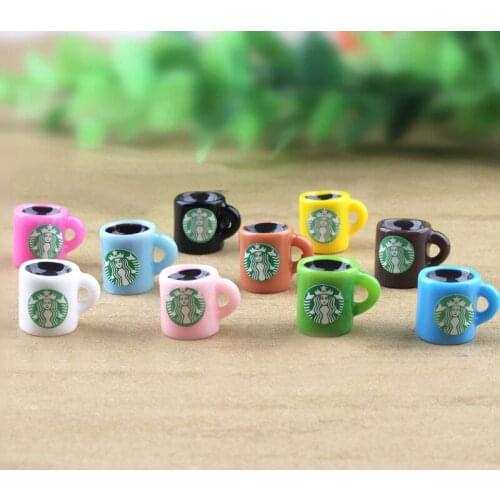 6PCS 1/12 Scale Mini Food Miniature Dollhouse Coffee Cups Drinks Model Pretend Play Kids Kitchen Set Toys