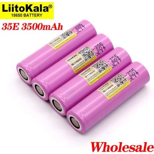 20PCS Wholesale Liitokala Original INR18650-35E 3.7V 3500mAh Max 13A Discharge Power Battery For Flashlight batteries