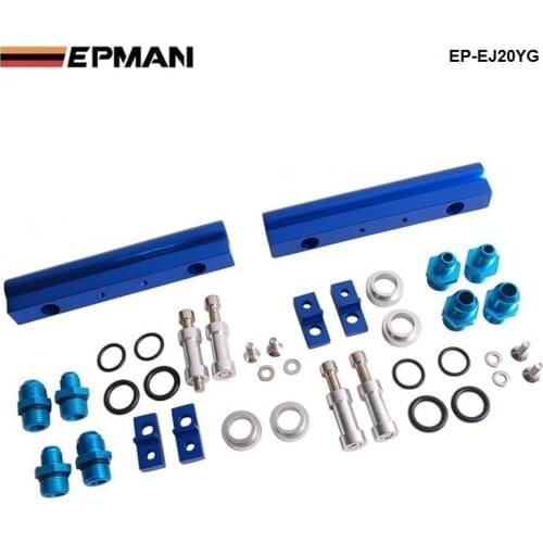Aluminium Billet Top Feed Injector Fuel Rail Turbo Kit Blue High Quality For SUBARU WRX STI EJ20 EJ20T STI EP-EJ20YG