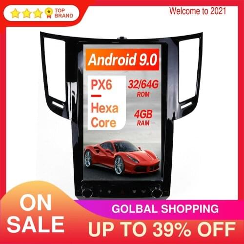 Android 9.0 4+64GB 13.6 Inch Tesla screen Car Multimedia Player For Infiniti QX70 FX25 FX35 FX37 GPS Auto Radio Stereo Headunit